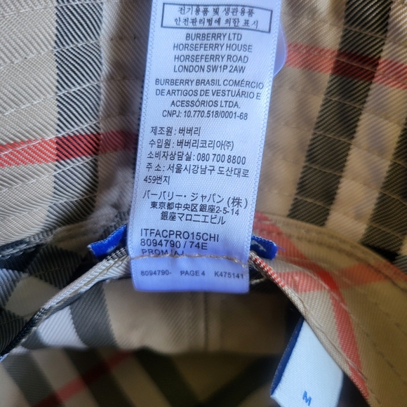 Burberry Check EKD Bucket Hat..lightly used. - Picture 8 of 11